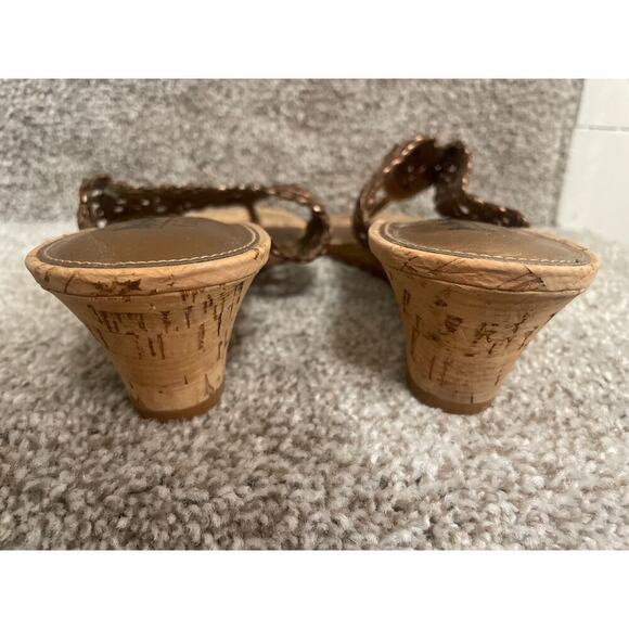 Coach and Four by Coach Bronze Woven Wedge Thong Sandals, 9 - Picture 5 of 5